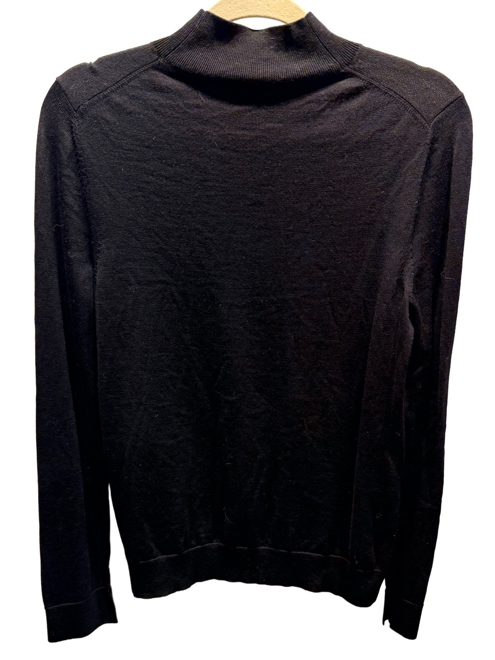 Hugo Boss Black Fine Merino Wool Mock Neck Long Sleeve Sweater